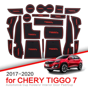 ZUNDUO Anti-Slip Vartų Angą Taurės Kilimėlis Chery Tiggo 7 2017 2018 2019 2020 2021 Tiggo 7 Pro Reikmenys Guma Non-slip Pad