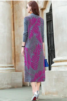 ZUOMAN Naujas moterų rudens/žiemos 2020 m. pusę vėžlys kaklo, ilgomis rankovėmis megzti suknelę vilnos suknelė kelio ilgio suknelė suknelė