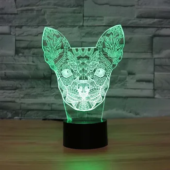 Čihuahua 3D Lempa 7 Spalvų Keitimas Akrilo Arklių Led pagrindiniai kištukiniai naktinių lempų lizdai LED Stalas Stalo Lempa USB Naktiniai Žibintai Apdailos šviesos