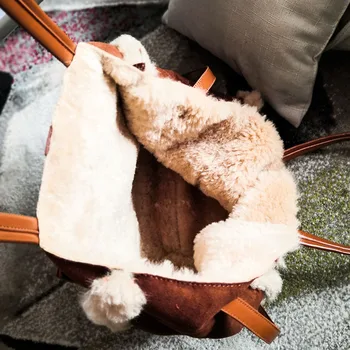 Ėriukų Vilnos moteriškos Rankinės Pliušinis Maišelį Dizaineris Prabanga Dirbtiniais Kailiais Kryžiaus Kūno Krepšys Didelės Talpos Entire Šiltą Pečių Maišą