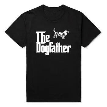 Į Dogfather Basset Hound Cool Marškinėliai Vyrams trumpomis Rankovėmis Užsakymą Vyrų Marškinėliai Suaugusiųjų Drabužiai