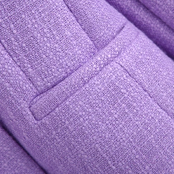 Įpjovomis Sportiniai švarkai (bleizeriai) Moterų Mados Violetinė Triple Krūtinėmis Striukes Moterims, Elegantiškas Kišenės ilgomis Rankovėmis Kostiumai Moterų Ponios HJ