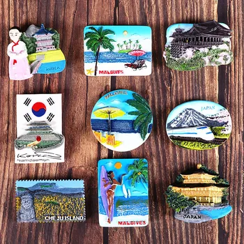 šaldytuvas magnetai, Pietų Korėją, Japoniją, maldyvus šaldytuvas magnetas kūrybinių kelionių suvenyrai mažas užsienyje surinkimo apdailos dovana