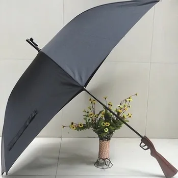 Šautuvas medžio rankena,pistoletas skėtis,apsaugos nuo saulės,UPF>40+,skėtis,tiesiai ,vėjo,3.5 mm stiklo ilgai šonkaulių