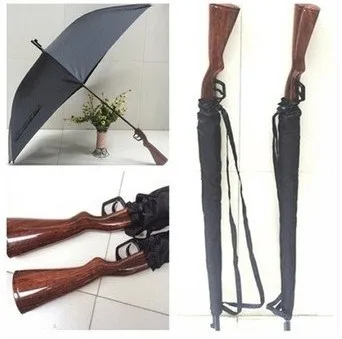 Šautuvas medžio rankena,pistoletas skėtis,apsaugos nuo saulės,UPF>40+,skėtis,tiesiai ,vėjo,3.5 mm stiklo ilgai šonkaulių