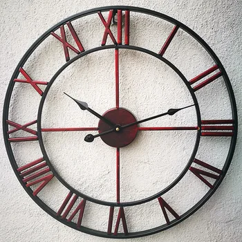 Šiaurės Europa Trumpai Kūrybos Sieninis laikrodis Romėniškais skaitmenimis retro Geležies Laikrodžiai, Antikvariniai Klok Karšto pardavimo Namų Apdailos Sieniniai laikrodžiai