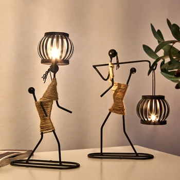 Šiaurės kūrybos metalo žvakidė abstraktaus pobūdžio modelį, skulptūros, statulėlės, žvakės papuošimas namų miegamojo dekoravimo meno dovana