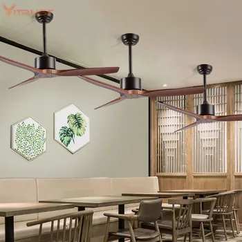 Šiaurės medinių lubų ventiliatorius paprasta modernių namų valgomojo, miegamojo pakabukas ventiliatorius medžio masyvo ventiliatorius