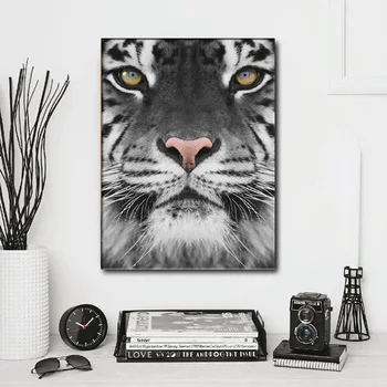 Šiaurės minimalistinio dekoratyvinis dažymas tigru, pelėda gyvūnų buveinė, dekoratyvinis dažymas