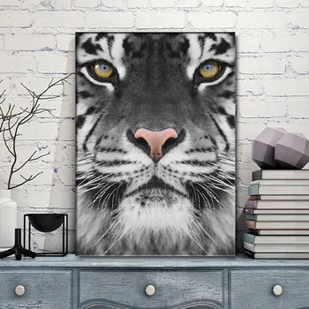 Šiaurės minimalistinio dekoratyvinis dažymas tigru, pelėda gyvūnų buveinė, dekoratyvinis dažymas