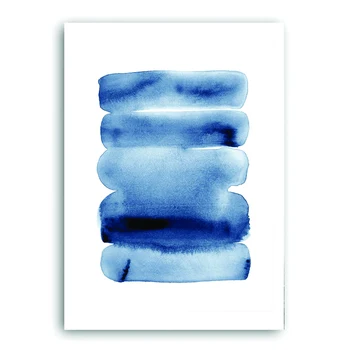 Šiaurės Minimalistinio Mėlyna Drobės Paveikslai Abstraktūs Didelis Rašalo Plakato Spauda Sienos Paveiksl Šepetys Insultas Kambarį Namų Dekoro