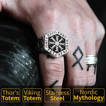 Šiaurės Valknut Viking žiedus žmogus, Senovinių, nerūdijančio plieno, bižuterijos