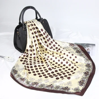 Šilko Šalikas Moterims Hijab Mados Prabangos Prekės ženklo Dizaineris Foulard Minkšto Satino šalikai, šaliai, kaklaskarės 90*90cm Kvadratinės Skaros ir Apsiaustas Skarelė