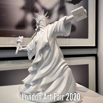 Šiuolaikinio Meno Laisvės Statula Mesti Žibintuvėlis, Riaušės Laisvės Dailės Londono Meno Mugė Dervos Skulptūra Namų Dekoro-Geriausia Dovana