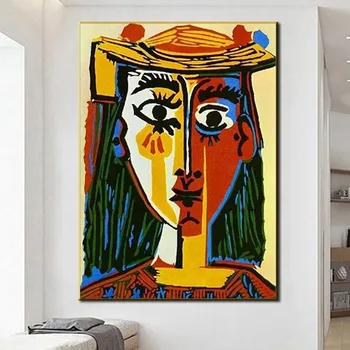 Šiuolaikinio Meno Žinomų Tapybos Picasso Mujer Con Sombrero Aliejaus Tapyba, Drobės Tapybai Sienos Meno Kambarį Namų Dekoro Cuadros