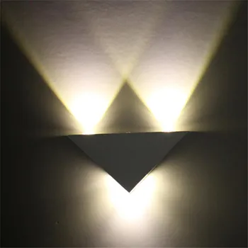 Šiuolaikinių LED siena, šviesos, 3W aliuminio korpuse, trikampis sienos žibintas, naudojamas miegamojo namų apšvietimo lempos ir žibintai vonios kambarys lempos