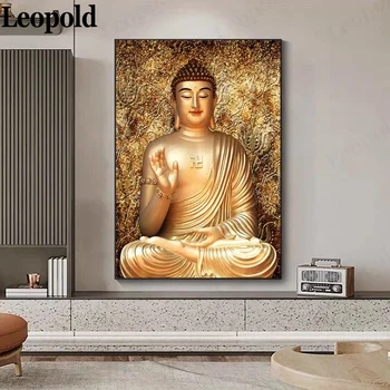 Šiuolaikinės Drobė Plakatas Auksinis Buda Tapybos Namų Puošybai Sienos Meno Tapybos Frameless Drobės Spary Spausdinti
