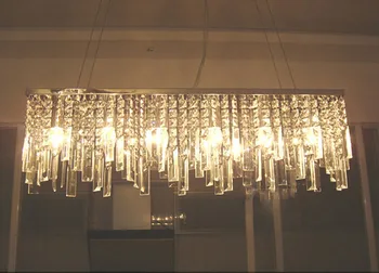 Šiuolaikinės Kinų paprasta mados kūrybos stačiakampio formos K9 kristalų LED šviestuvo baras restoranas, apšvietimo, Lubų Lempa LED Šviestuvas