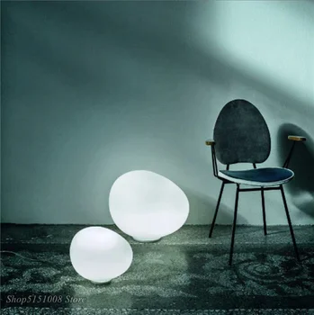 Šiuolaikinės Stiklo stalo lempa Šiaurės kambarį Led Nereguliarus lentelė, šviesos, kūrybos pebble stalo lempos miegamasis Namų dekoro Šviesos Armatūra