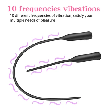 Šlaplės Vibratorius, Įkraunamas Varpos Plug 10 Dažnio Galinga Vibracija, Šlaplės Masturbacija SM Produktų Šlaplės Matavimo Strypas