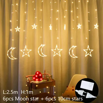 Šmėžavimas Žvaigždės Lempa LED String Žibintai Pasakų Girliandą Christams Papuošalai Namų Navidad Naujųjų Metų Kambarį Užuolaidos Žibintai