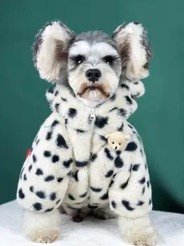 Šunų drabužių rudens ir žiemos tirštėti šiltas pastebėtas pliušinis kailis mažos ir vidutinio dydžio šunų veislės kalytę Teddy katė pet apranga