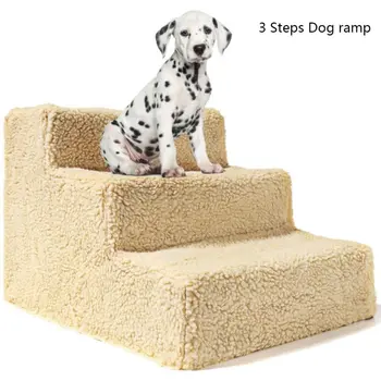 Šuo Laiptai Pet 3 Žingsniai, Laiptai Mažų Šunų Kačių Pet Rampos Kopėčių Anti-slip Nuimamas Šuniuką Šunys Lova Laiptais Dog House Pet Supplies