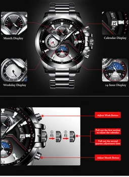 Šveicarijos Automatinis laikrodis Vyrams, Binger Sporto Mechaninė Vyrai Laikrodžiai Plaukimo Laikrodžius Vandeniui relogio masculino 2019