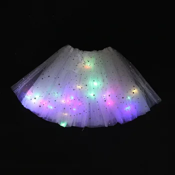 Šviesos magija Princesė LED Šokių Sijonas Šviesos Kalėdų Vakarėlį Etape Tiulio Baletas Vaikams Mergina FS99