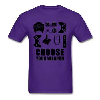 Žaidimas Playstation Valdytojai Dizaino Vyrų Marškinėliai Pasirinkite Savo Ginklą Juodos spalvos trumpomis Rankovėmis Viršūnes & Tees Medvilnės Vyrų T-shirts