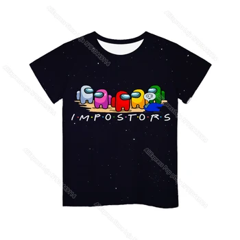 Žaidimas Tarp Mūsų 3D Print T Shirt Vaikams Vasarą Impostor Tee Viršūnes Berniukų, Mergaičių Juokingas Animacinių filmų Anime Marškinėlius Vaikų marškinėliai Drabužių