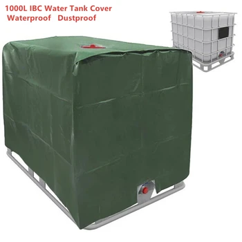 Žalia 1000 litrų IBC konteineris, aliuminio folija, atsparus vandeniui ir dulkėms padengti lietaus vandens bakas Oksfordo audinio UV apsauginis dangtis