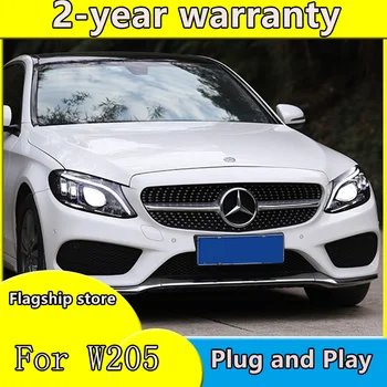 Žibintas, skirtas Mercedes Benz W205 Žibintai-2020 M. C260 C300 Naujas VISI LED Žibintų dinamiškas posūkio signalo DRL Bi-LED OBJEKTYVAS