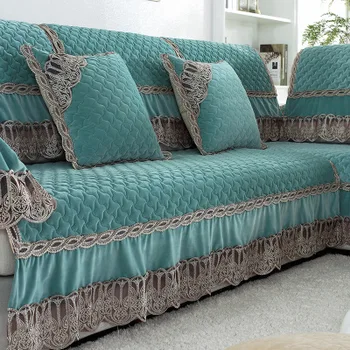 Žiemos pliušinis sofos pagalvėlės, pagalvėlės audinys, neslidus paprasta šiuolaikinės Europos stiliaus sofa rankšluostį