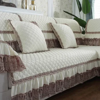 Žiemos pliušinis sofos pagalvėlės, pagalvėlės audinys, neslidus paprasta šiuolaikinės Europos stiliaus sofa rankšluostį