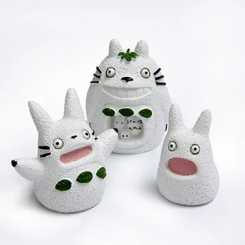 Žiemos Sniego Totoro Miniatiūriniai Pasakų Sodo Namų, Namų Apdailos Mini Amatų Micro Kraštovaizdžio Dekoro Priedai 
