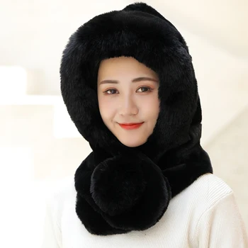Žiemos Storio Bombonešis Kepurės Šiltu Dirbtiniais Kailiais Moterų Mados Bombonešis Skrybėlės Lauko Rusijos Sniego Kepurės Kepurės Slidinėjimo Kepurę