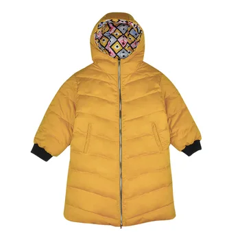 Žiemą Vaikai Medvilnė Paminkštinimas Drabužius baby girl drabužiai Sutirštės geltona Nešiojami ant abiejų pusių Mergina Striukė su Gobtuvu Coat2020