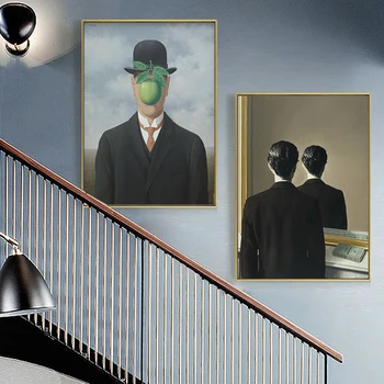 Žmogaus Sūnus, Kurį Rene Magritte Paveikslų ant Sienos Drobė Nuotraukas Kambarį fonai ir Plakatai Apdaila