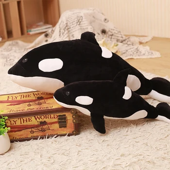 Žudikas banginių lėlės pagalvę banginis Orcinus orca juoda ir balta banginis pliušinis žaislas, lėlė ryklys vaikų berniukų, mergaičių minkšti žaislai