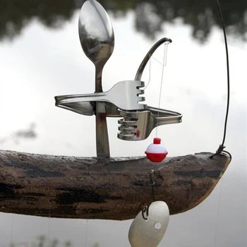 Žvejybos Vyras Šaukštas Žuvų Skulptūros Vėjo Varpelių Patalpų Lauko Kabinti Ornamentas, Papuošimas LB88