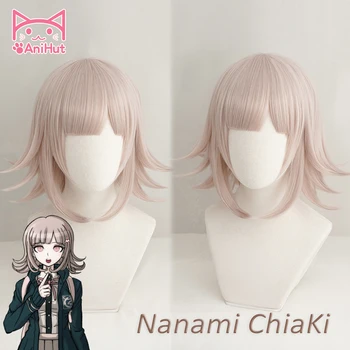 【AniHut】NANAMI CHIAKI Perukas Super Danganronpa Cosplay Perukas Anime Cosplay Plaukų Sintetinių Atsparus Karščiui Moterų Plaukų